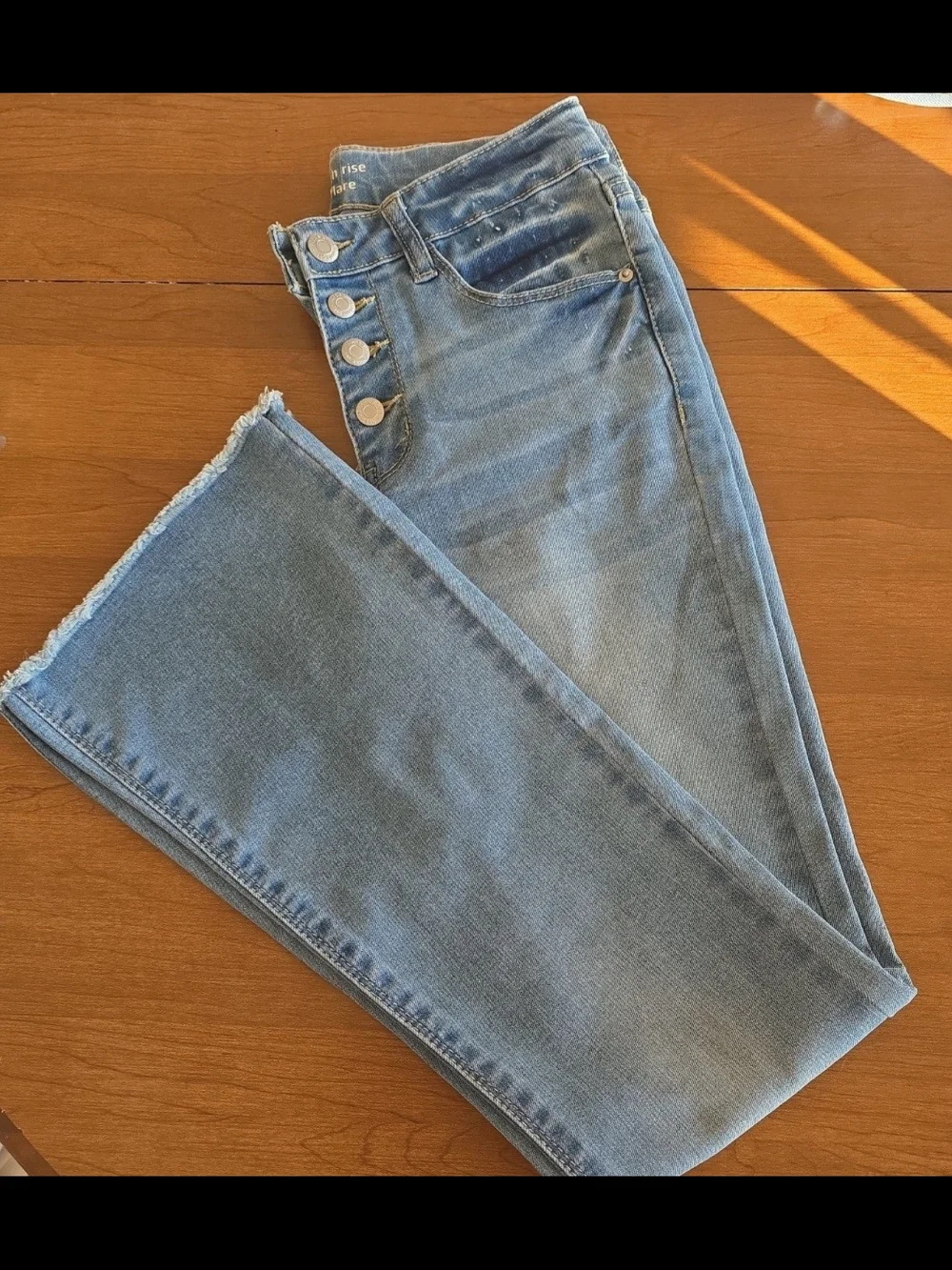 Light Blue Girl’s High-Rise Button-Fly Jeans